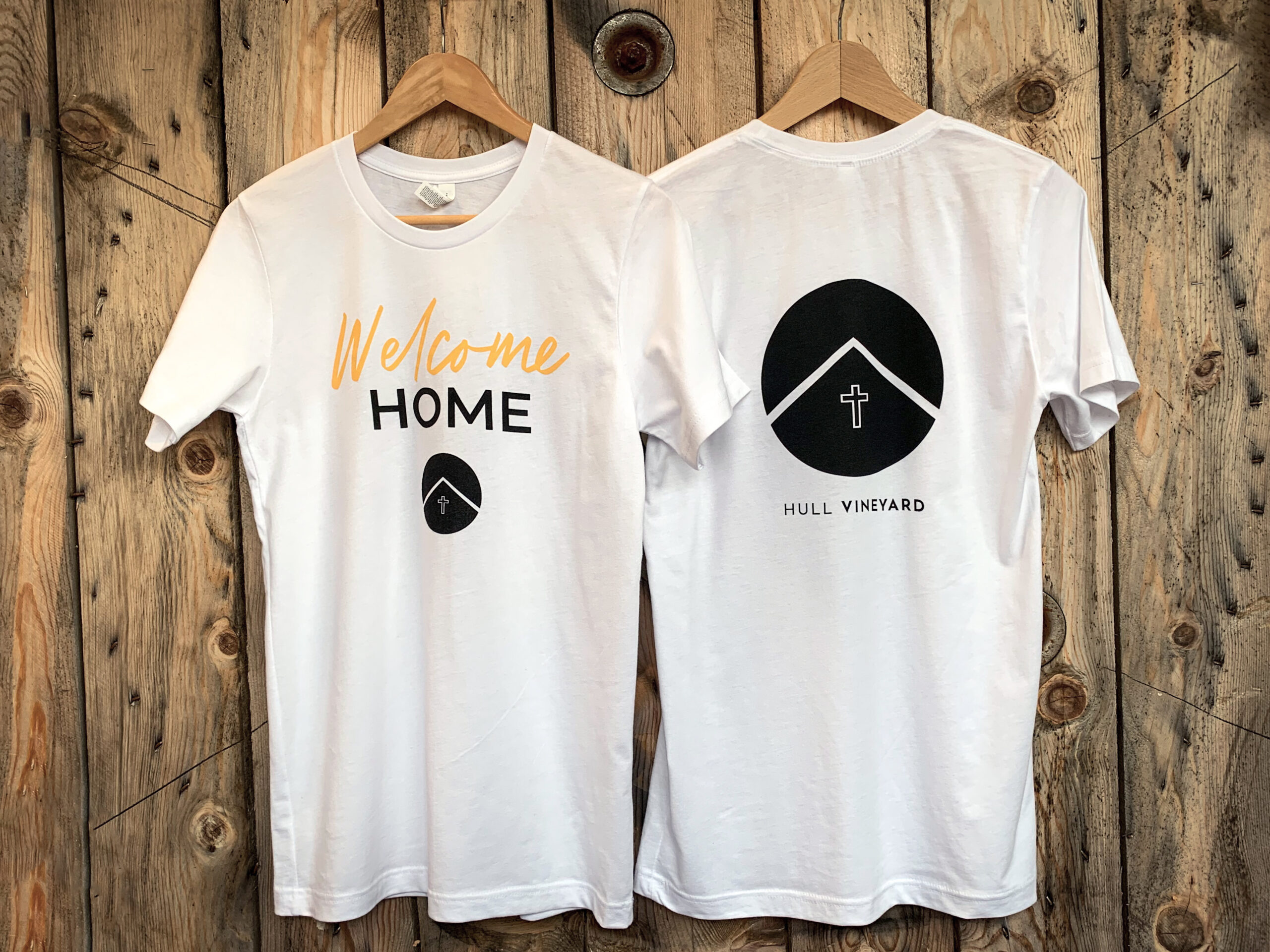 White & Yellow Welcome Home Branded T Shirt